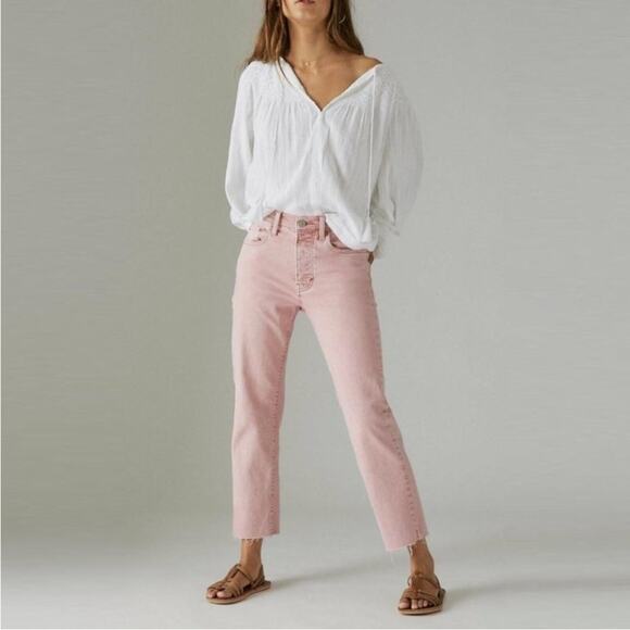 Lucky Brand Pink 90s Loose High Rise Crop Size 6 NWT - Picture 8 of 8